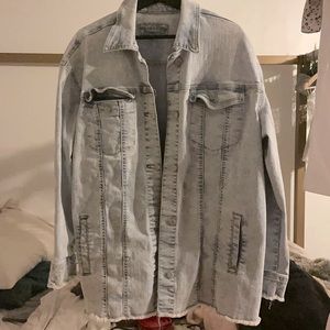 Oversized light washed denim jacket